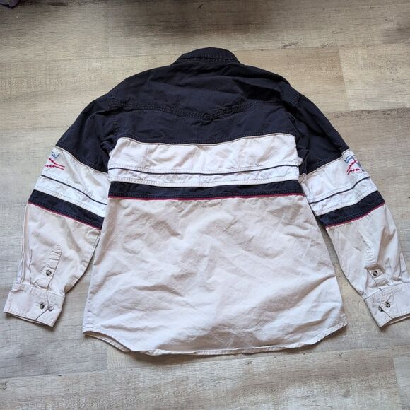 Vintage Express Riders Size L Long Sleeve Button-up Men's Shirt Western Cowboy - Picture 6 of 7